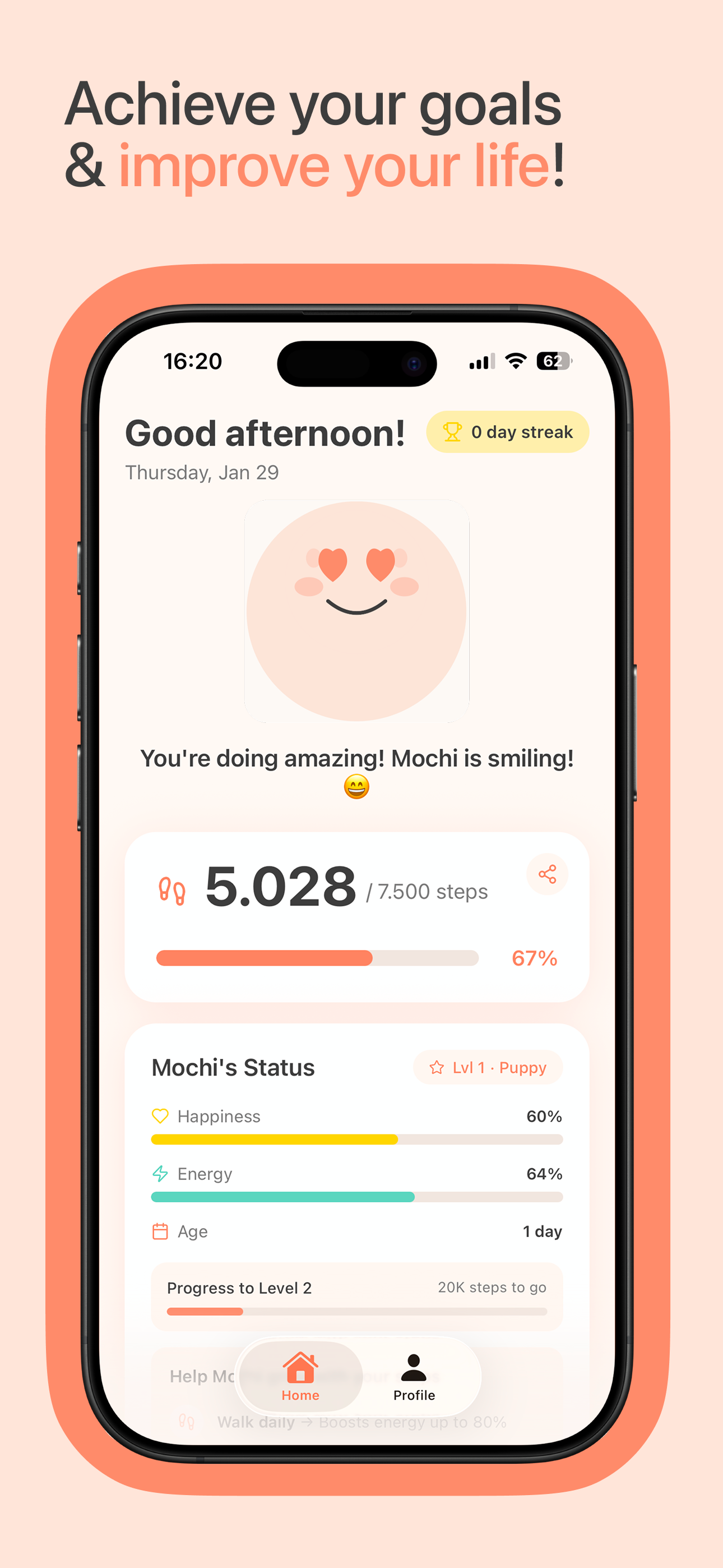 MochiStep – Your walking companion pet